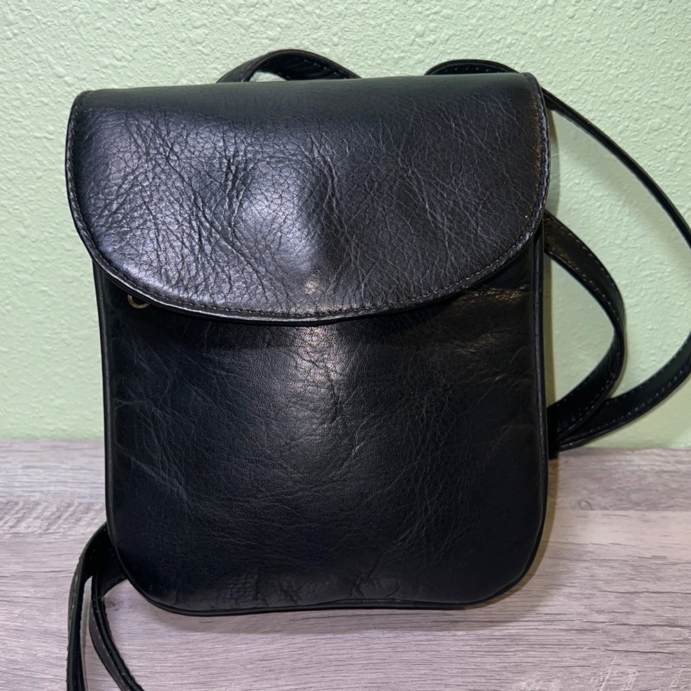 HOBO Black Crossbody Bag with Pebbled Leather
